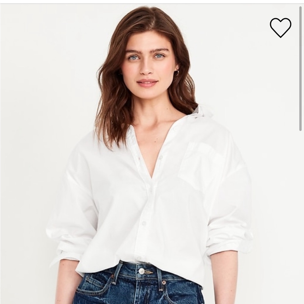 White Boyfriend Shirt Button-Up